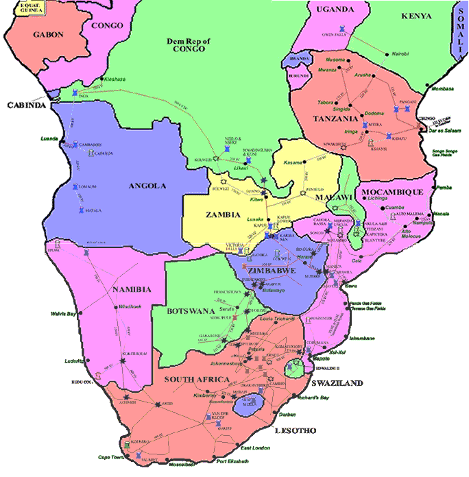 Map of Southern Africa